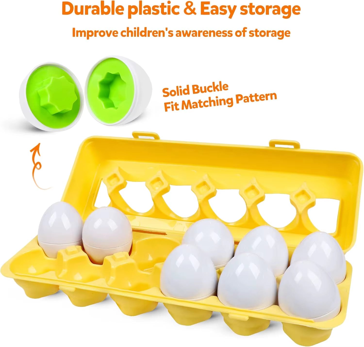Montessori Learning Education Toys Matching Smart Eggs Toy for Kids 3D Puzzle Color Shape Sorter Game Easter Egg Gifts