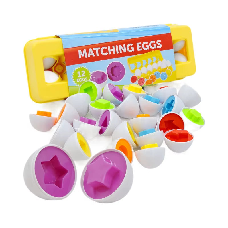 Montessori Learning Education Toys Matching Smart Eggs Toy for Kids 3D Puzzle Color Shape Sorter Game Easter Egg Gifts