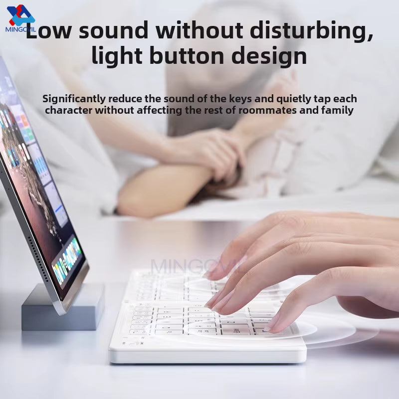 Mini Foldable Wireless Keyboard Slim Portable Bluetooth Keyboard Rechargeable Folding Keyboard for IOS Windows Android