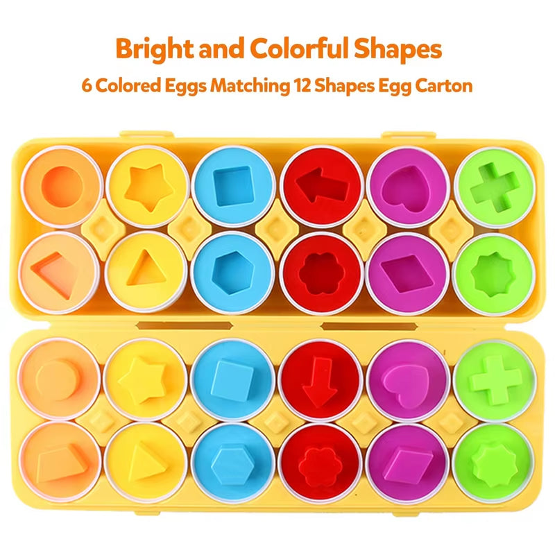 Montessori Learning Education Toys Matching Smart Eggs Toy for Kids 3D Puzzle Color Shape Sorter Game Easter Egg Gifts