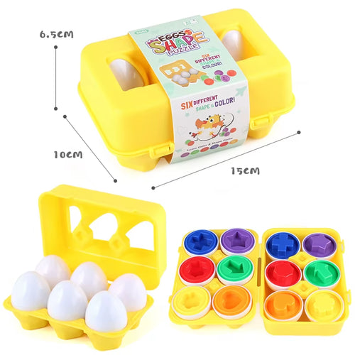 Montessori Learning Education Toys Matching Smart Eggs Toy for Kids 3D Puzzle Color Shape Sorter Game Easter Egg Gifts