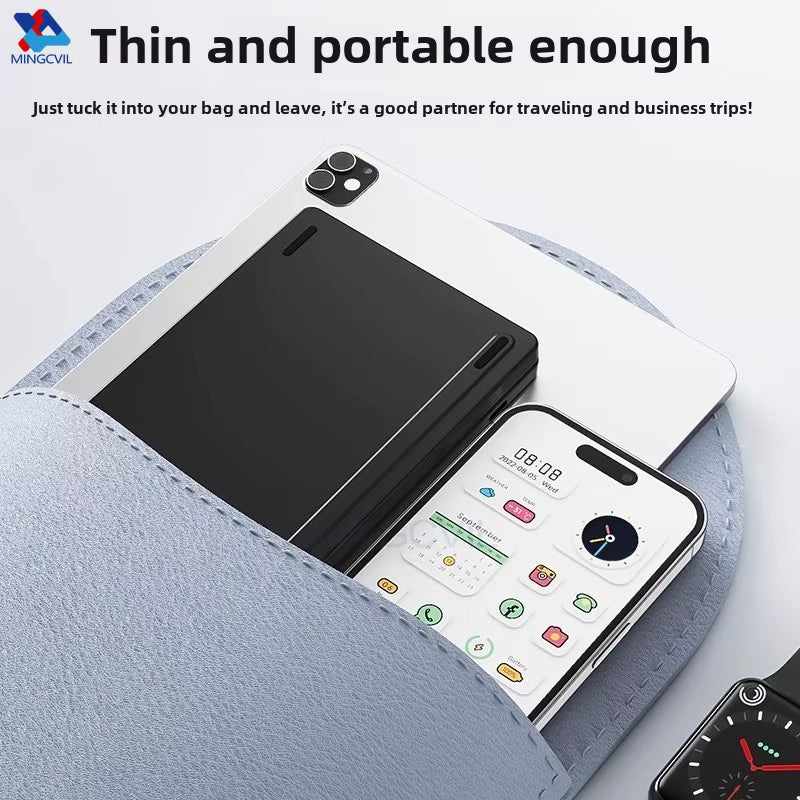 Mini Foldable Wireless Keyboard Slim Portable Bluetooth Keyboard Rechargeable Folding Keyboard for IOS Windows Android